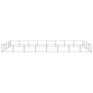 Cuccia da esterno gabbia per cani parco animali argento 32 m² acciaio 02_0000269