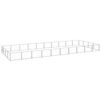 Cuccia da esterno gabbia per cani parco animali argento 40 m² acciaio 02_0000279