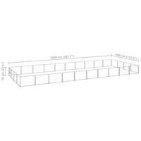 Cuccia da esterno gabbia per cani parco animali argento 40 m² acciaio 02_0000279