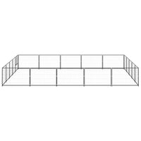 Cuccia da esterno gabbia recinto parco animali cane nero 25 m² acciaio 02_0000513