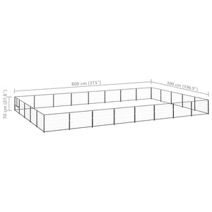 Gabbia per Cani Nera 40 m² in Acciaio
