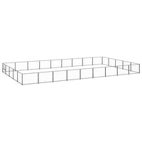 Cuccia da esterno gabbia per cani parco animali nero 45 m² acciaio 02_0000537