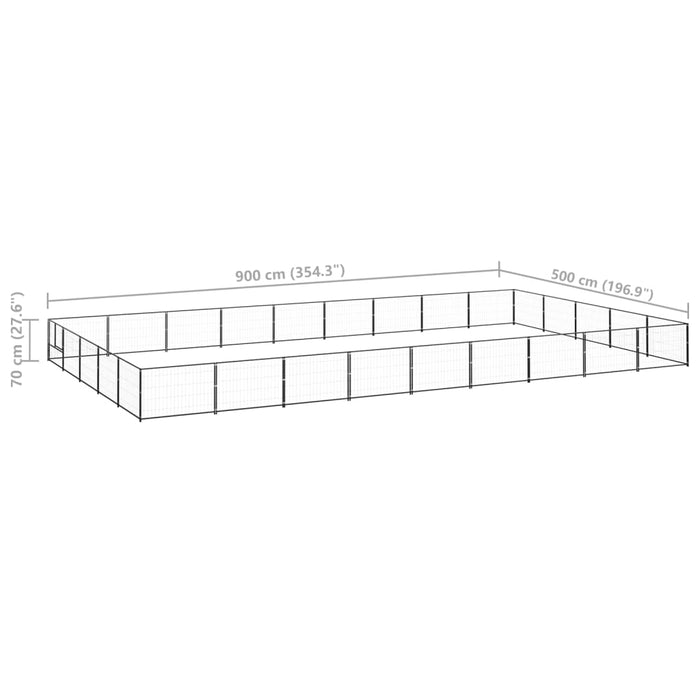 Gabbia per Cani Nera 45 m² in Acciaio 3082161