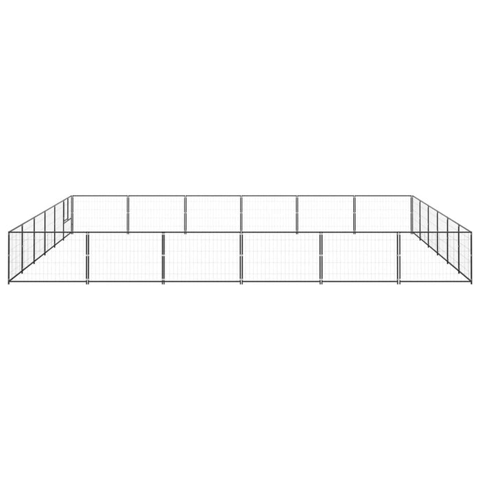 Cuccia da esterno gabbia recinto parco animali cane nero 36 m² acciaio 02_0000528