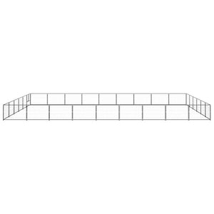 Cuccia da esterno gabbia per cani parco animali 54 m² acciaio nero 02_0000542