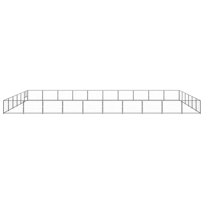 Cuccia da esterno gabbia per cani parco animali nero 60 m² acciaio 02_0000549