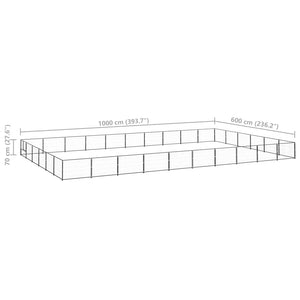 Gabbia per Cani Nera 60 mÂ² in Acciaio cod mxl 49323