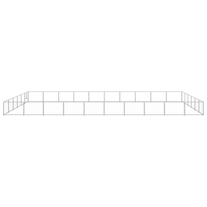 Cuccia da esterno gabbia per animali parco animali argento cane 60 m² acciaio 02_0000294