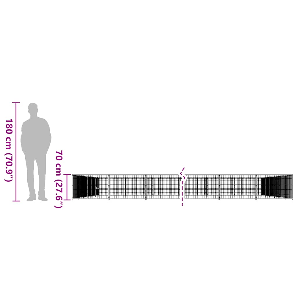 Gabbia per Cani Argento 60 m² in Acciaio 3082178