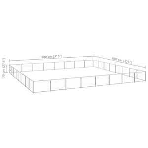 Gabbia per Cani Argento 64 mÂ² in Acciaio cod mxl 45822