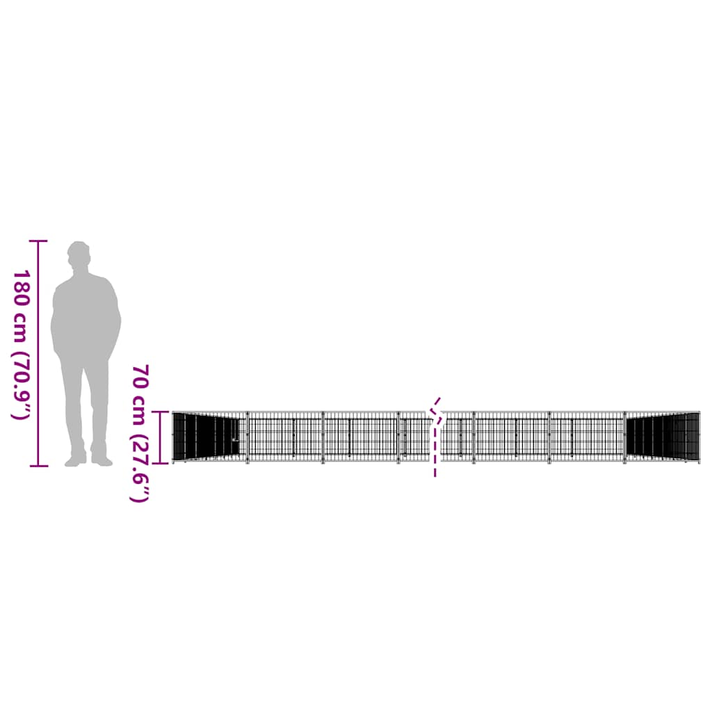 Gabbia per Cani Argento 80 m² in Acciaio 3082192