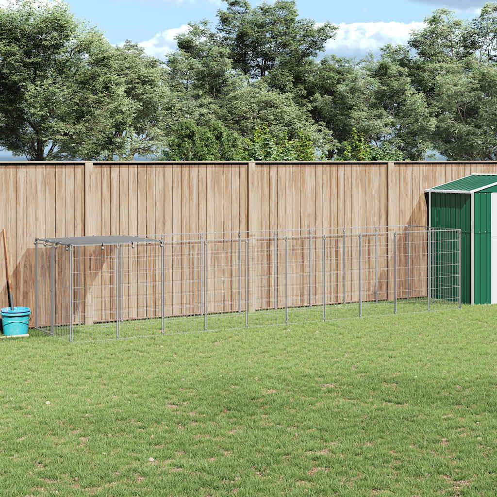 Gabbia per Cani Argento 6,05 m² in Acciaio 3082204