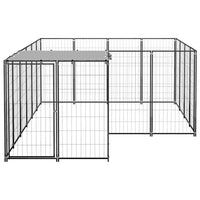 Gabbia per Cani Nera 6,05 m² in Acciaio 3082205