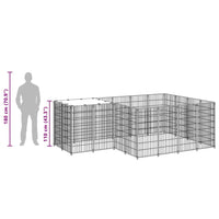 Gabbia per Cani Nera 6,05 m² in Acciaio 3082205