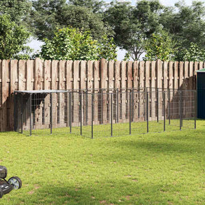 Gabbia per Cani Nera 8,47 m² in Acciaio 3082206