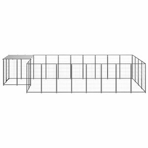 Gabbia per Cani Nera 10,89 m² in Acciaio 3082207