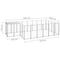 Gabbia per Cani Argento 8,47 m² in Acciaio 3082209