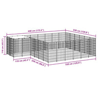 Gabbia per Cani Nera 12,1 m² in Acciaio 3082213