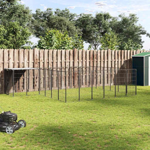 Gabbia per Cani Nera 12,1 m² in Acciaio 3082213