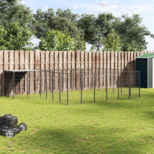 Gabbia per Cani Nera 12,1 m² in Acciaio 3082213