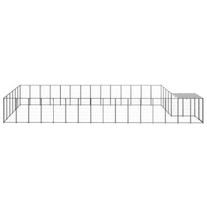 Gabbia per Cani Nera 26,62 m² in Acciaio 3082217