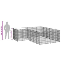 Gabbia per Cani Argento 8,47 m² in Acciaio 3082219