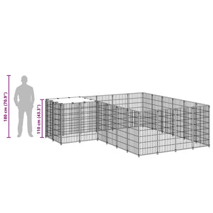 Gabbia per Cani Argento 8,47 m² in Acciaio 3082219