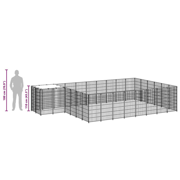 Gabbia per Cani Argento 15,73 m² in Acciaio 3082221