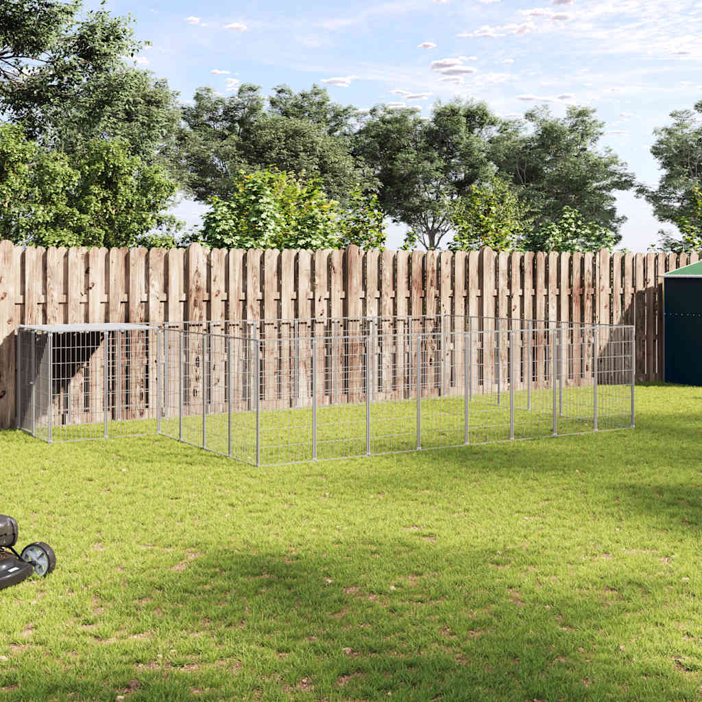 Gabbia per Cani Argento 15,73 m² in Acciaio 3082221