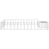Cuccia da esterno gabbia per cani parco animali argento 22,99 m² acciaio 02_0000255