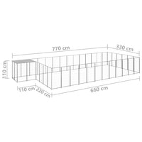 Gabbia per Cani Argento 22,99 mÂ² in Acciaio