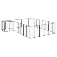 Cuccia da esterno gabbia per cani parco animali 15,73 m² 110 cm acciaio nero 02_0000498