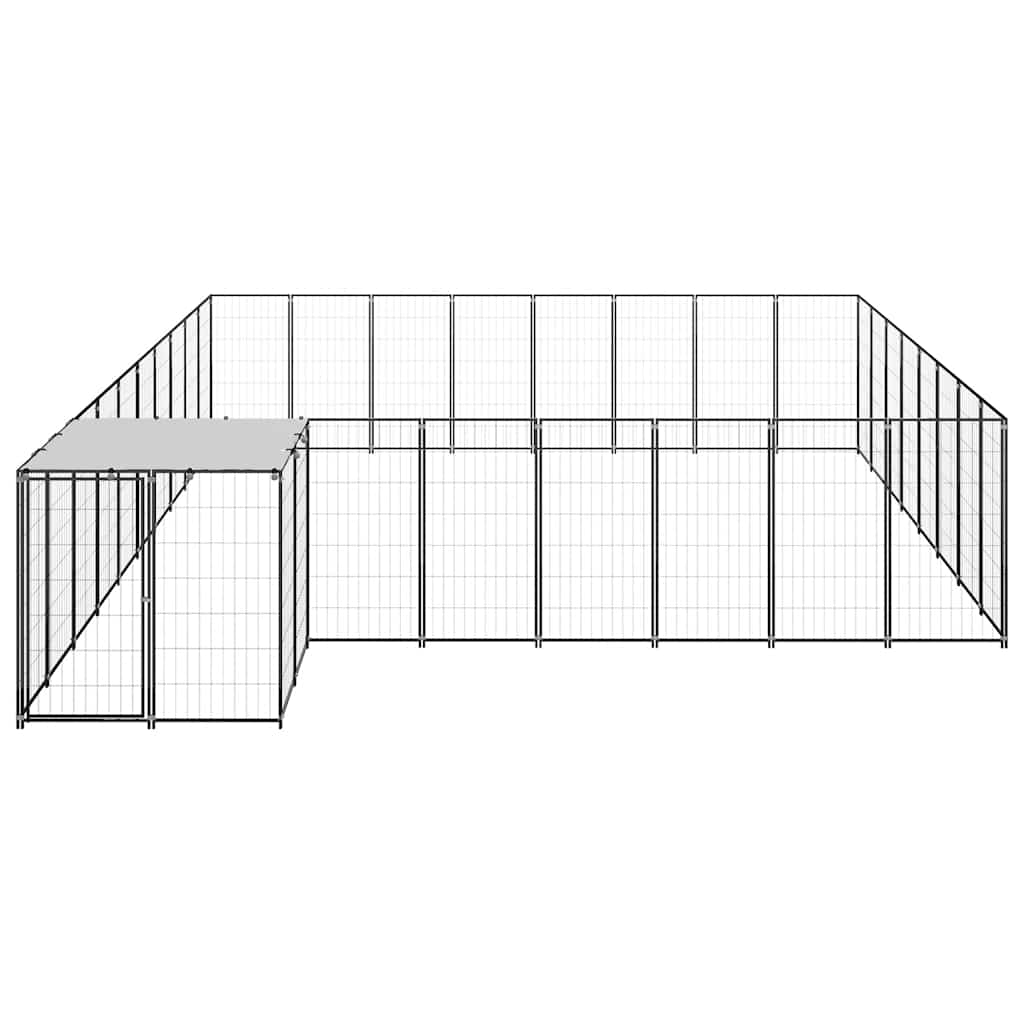 Gabbia per Cani Nera 20,57 m² in Acciaio 3082228