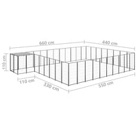 Gabbia per Cani Nera 25,41 mÂ² in Acciaio   cod mxl 36996