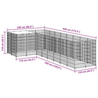 Gabbia per Cani Argento 6,05 m² in Acciaio 3082231