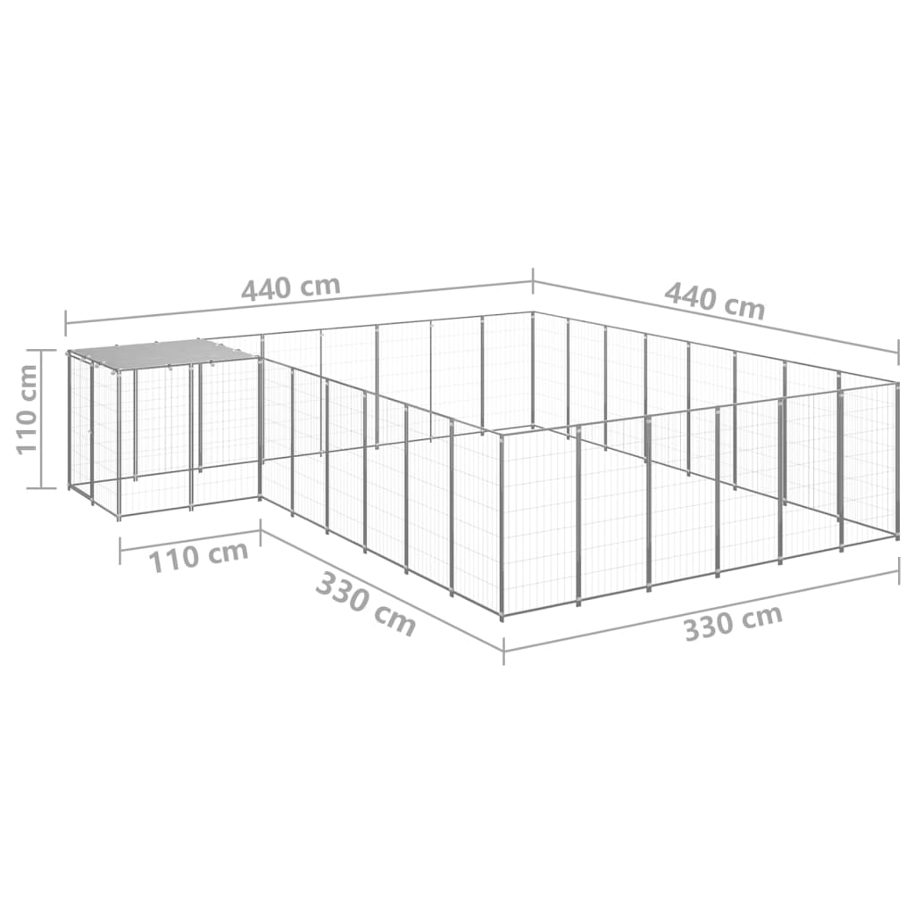 Gabbia per Cani Argento 15,73 mÂ² in Acciaio   cod mxl 44103