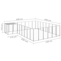 Gabbia per Cani Argento 15,73 mÂ² in Acciaio   cod mxl 44103