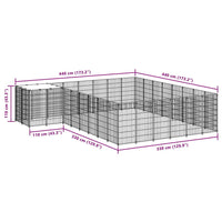 Gabbia per Cani Argento 15,73 m² in Acciaio 3082233
