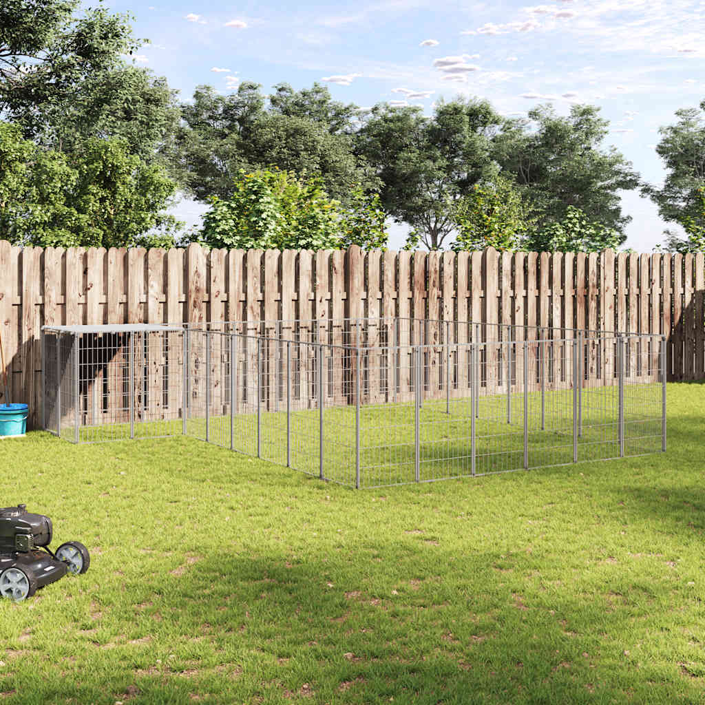 Gabbia per Cani Argento 15,73 m² in Acciaio 3082233