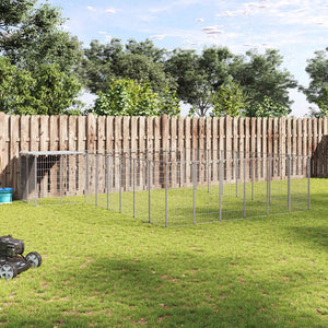 Gabbia per Cani Argento 15,73 m² in Acciaio 3082233