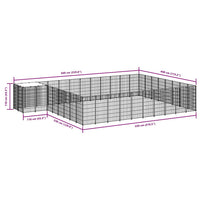Gabbia per Cani Argento 25,41 m² in Acciaio 3082235