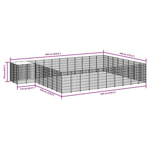 Gabbia per Cani Argento 25,41 m² in Acciaio 3082235