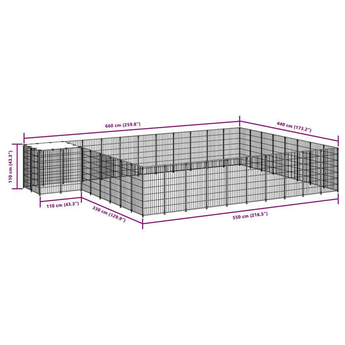 Gabbia per Cani Argento 25,41 m² in Acciaio 3082235