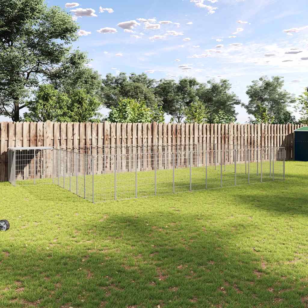 Gabbia per Cani Argento 25,41 m² in Acciaio 3082235