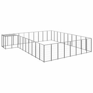 Gabbia per Cani Nera 25,41 m² in Acciaio 3082240