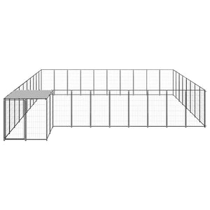 Gabbia per Cani Nera 25,41 m² in Acciaio 3082240