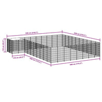 Gabbia per Cani Nera 25,41 m² in Acciaio 3082240