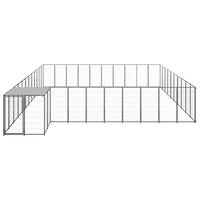 Cuccia da esterno gabbia per cani parco animali 31,46 m² acciaio nero 02_0000523