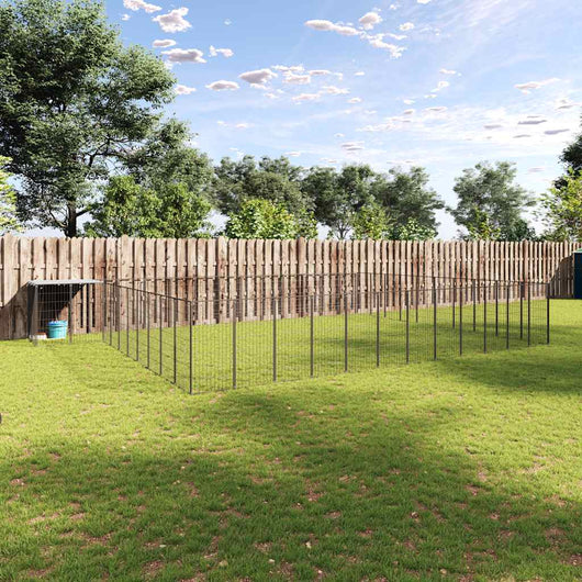 Gabbia per Cani Nera 37,51 m² in Acciaio 3082242