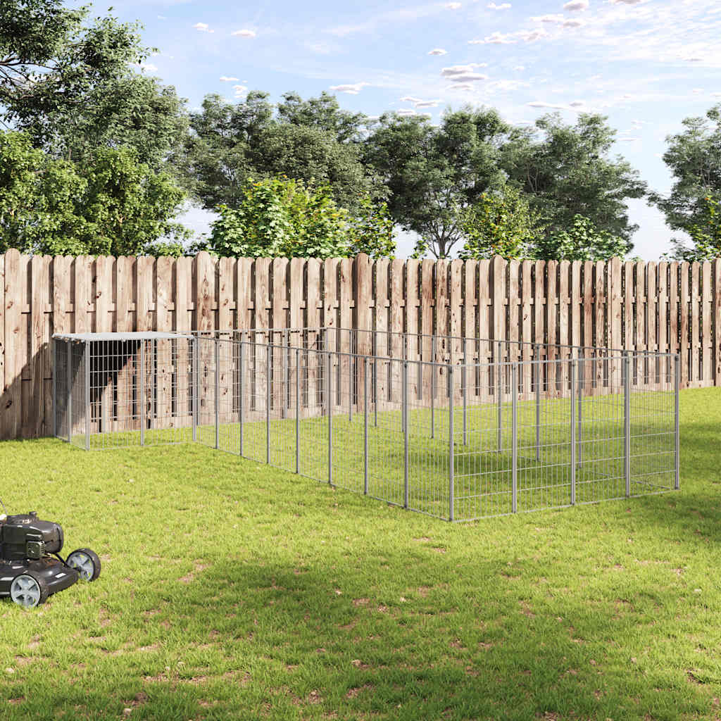 Gabbia per Cani Argento 13,31 m² in Acciaio 3082244